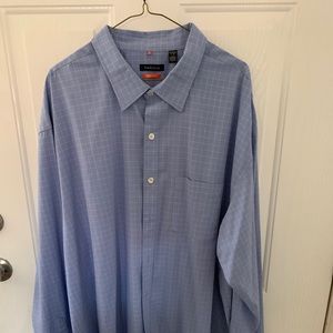 Vanheusen blue and white checkered dress shirt.